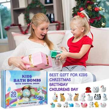 Fun Organic Bath Bomb Gift Set with Surprises for Kids