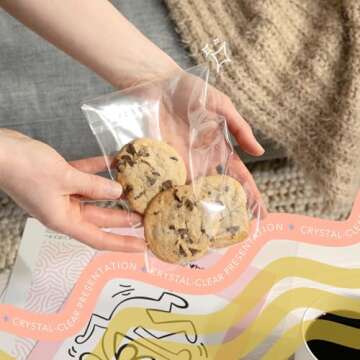 Pack It Chic - 4” X 4” (1000 Pack) Clear Resealable Cello Poly Bags for Jewelry, Cookies, Party Favors - Self Seal