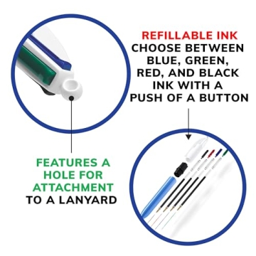 BIC 4-Color Retractable Ball Pens for Creative Writing