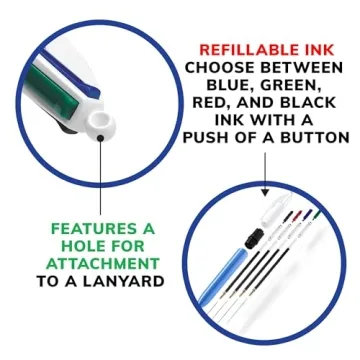 BIC 4-Color Retractable Ball Pens for Creative Writing