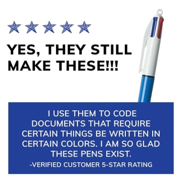 BIC 4-Color Retractable Ball Pens for Creative Writing