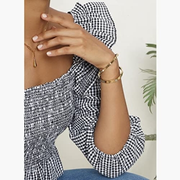 EF ENFASHION Trendy Oval shape Bangle Bracelet 14K Gold Plated Zirconia Stone Bangles Bracelets for Women Girls 58mm inner-dia.