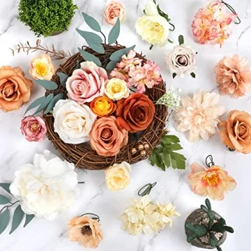 Champagne Artificial Flowers Combo for DIY Wedding Decor