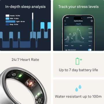 Oura Ring Gen3 Horizon - Brushed Titanium - Size 11 - Smart Ring - Size First with Oura Ring Gen3 Sizing Kit - Sleep Tracking Wearable - Heart Rate - Fitness Tracker - 5-7 Days Battery Life