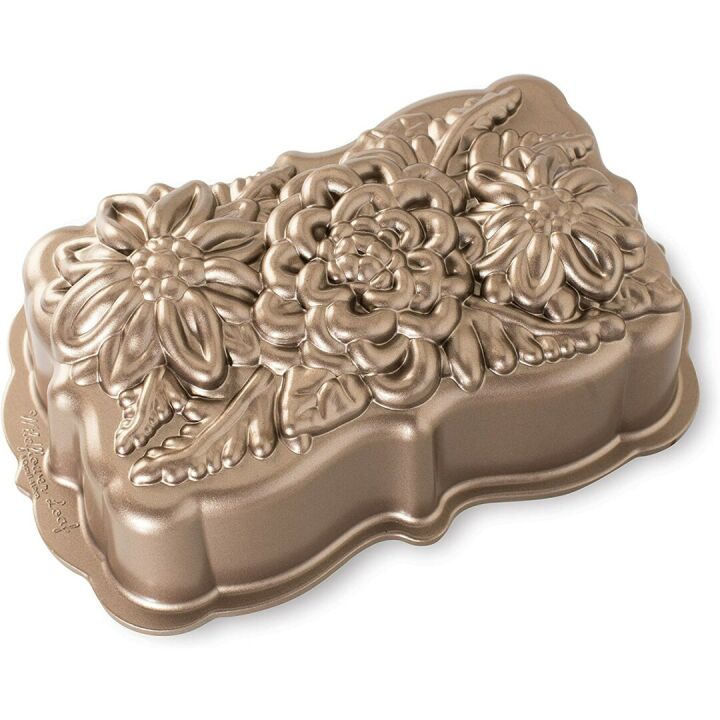 Nordic Ware 6-Cup Wildflower Loaf Pan in Toffee