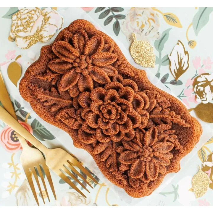 Nordic Ware 6-Cup Wildflower Loaf Pan in Toffee