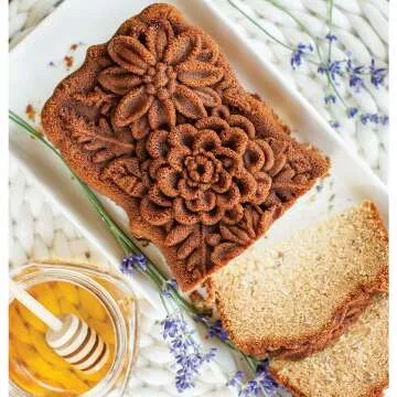 Nordic Ware 6-Cup Wildflower Loaf Pan in Toffee