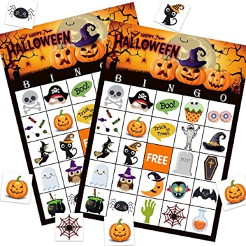 MISS FANTASY Halloween Games Bingo for Kids & Family Activities