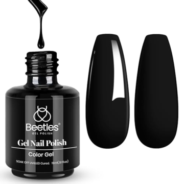 Beetles Black Gel Nail Polish, 1 Pcs 15ml Audrey Winter Color Soak Off Gel Polish Nail Art Manicure ...