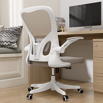 Monhey Desk Computer Chairs - Ergonomic with Lumbar Support & Flip-up Arms Home Office Height Adjust...