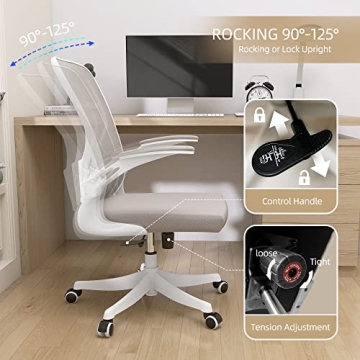 Monhey Ergonomic Desk Chair with Lumbar Support & Flip-up Arms