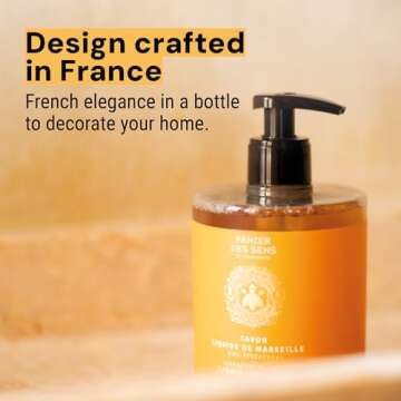 Panier des Sens - Liquid Hand Soap - Honey Hand Wash - French Marseille Moisturizing Hand Soap with Coconut Oil - Refillable Kitchen & Bathroom Hand Soap - 97% Natural Ingredients -16.9 Fl.oz