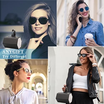 ANYGIFT 6-Slot Sunglass Organizer Durable PU Leather Travel Case