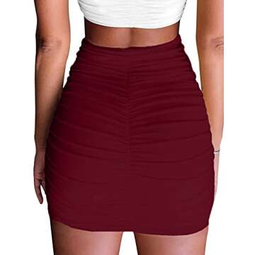 Stylish High Waist Ruched Mini Skirt for Women