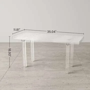 Sumerflos Acrylic Entryway Bench - 35" Clear Shoe Storage Bench for Bedroom & End of Bed & Hallway, Holds Up to 300 Lb (Seat for 2 People), Modern, Easy Assembly