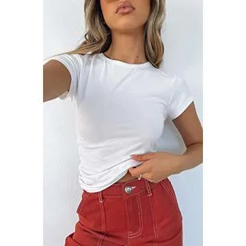 Trendy BAIGRAM AKLOPVII Women’s Slim Fit Crop Top Tee Shirt for All Occasions