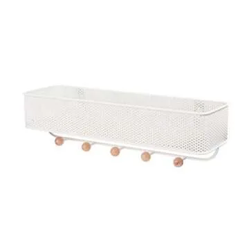 Umbra Estique Entryway Organizer, Great for Storing Keys, Small Accessories, Mail, Wallets and More, White Finish