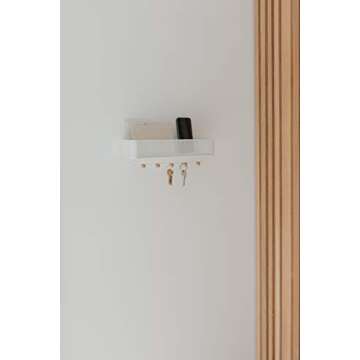 Umbra Estique Entryway Organizer, Great for Storing Keys, Small Accessories, Mail, Wallets and More, White Finish