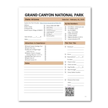 2024 National Park Bucket Journal for Adventure Lovers