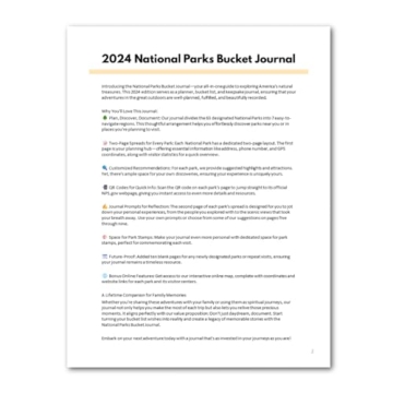 2024 National Park Bucket Journal for Adventure Lovers