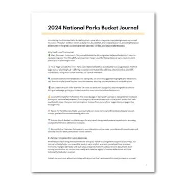 2024 National Park Bucket Journal for Adventure Lovers