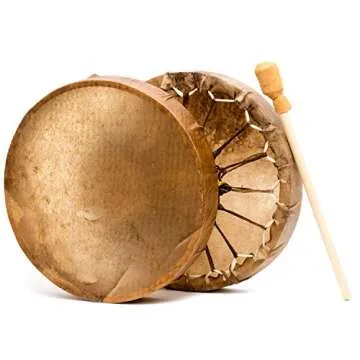 Native American Style Elk Hide Frame Hand Drum (15 in)