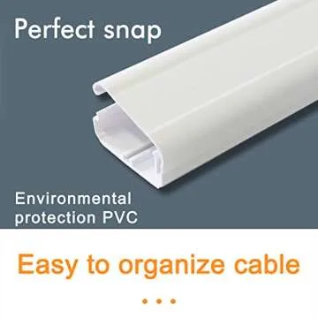 TV Cord Cover Cable Raceway on Wall, 31.5 inch Cable Management System for Cord Cable Concealer, Printable White Cable Cover Channel for Wall Mounted TV, Speaker Wire Hider, 2X L15.7in W1.5in H0.7in