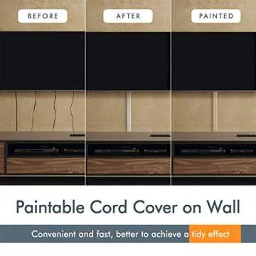 TV Cord Cover Cable Raceway on Wall, 31.5 inch Cable Management System for Cord Cable Concealer, Printable White Cable Cover Channel for Wall Mounted TV, Speaker Wire Hider, 2X L15.7in W1.5in H0.7in