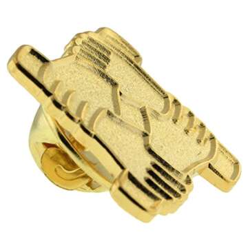 PinMart Gold Plated Arm to Arm Teamwork Motivational Lapel Pin