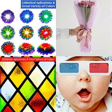 AIKS 120 Pieces Cello Sheets Cellophane Wraps colored cellophane sheets for DIY Arts Crafts Decoration and More (Multicolor, 7.5 x 7.5 Inch)