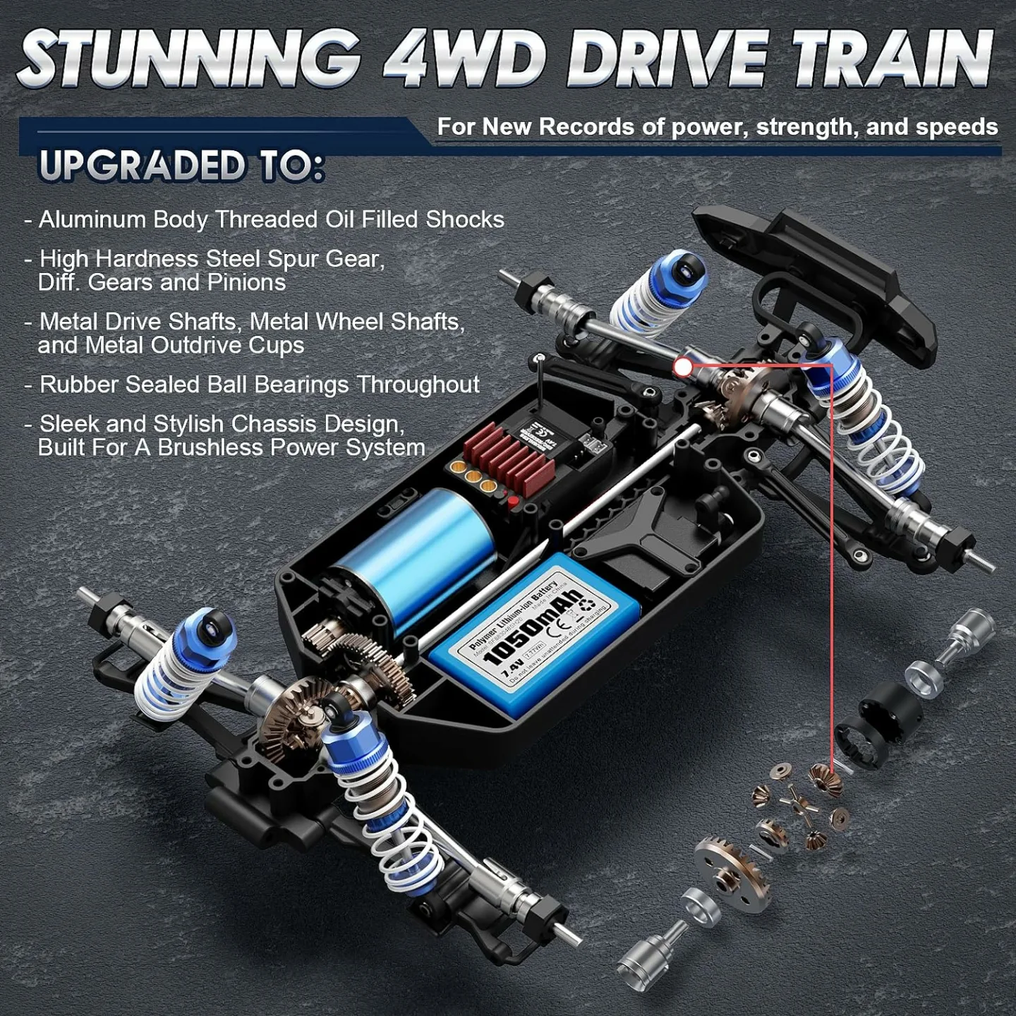 HAIBOXING 1/16 4X4 Brushless RC Car, Fast & Durable