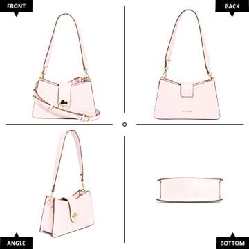 Like Dreams Women Fashion Vintage Shoulder Purse Chic Vegan Leather Messenger Buckle Crossbody Handb...