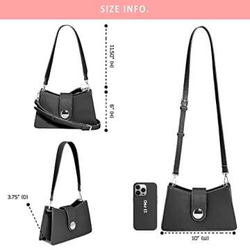 Like Dreams Women Fashion Vintage Shoulder Purse Chic Vegan Leather Messenger Buckle Crossbody Handbag (Blush)