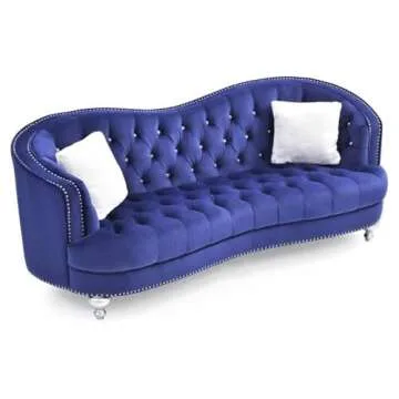 Glory Furniture Jewel Velvet Sofa in Blue for Elegant Homes
