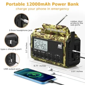 Essential 12000mAh Weather Radio for Emergencies