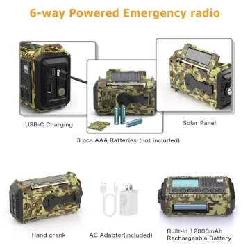 Essential 12000mAh Weather Radio for Emergencies