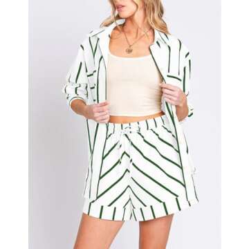 Bufushaoh Women's Striped Casual Lounge Outfits Set