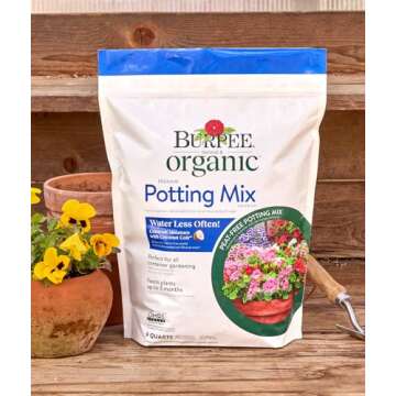 Burpee, 9 Quarts | Premium Organic Potting Natural Soil Mix Food Ideal for Container Garden-Vegetable, Flower & Herb Use for Indoor Outdoor Plant