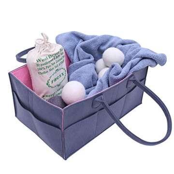 FHQSX Wool Dryer Balls Organic XL 6-Pack, Reusable Natural Fabric Softener, Reduces Wrinkles,Dryer Sheets Alternative