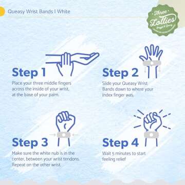 Three Lollies Queasy Anti-Nausea Wristbands for Relief