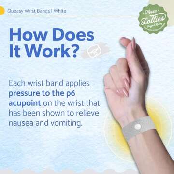 Three Lollies Queasy Anti-Nausea Wristbands for Relief