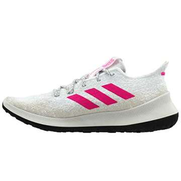 adidas Women's SenseBOUNCE + Running Shoe, White/Shock Pink/Grey, 10 M US