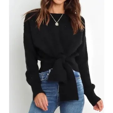 Okiwam Women's Trendy Crop Sweater for Fall 2025