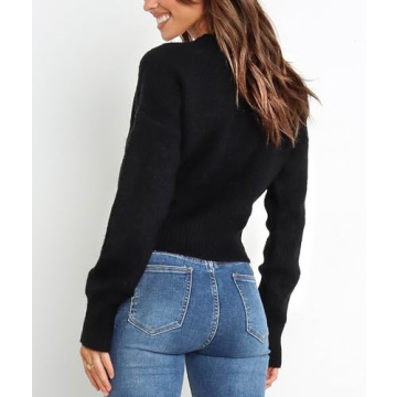 Okiwam Women's Trendy Crop Sweater for Fall 2025