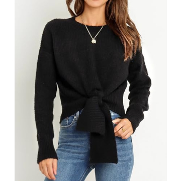 Okiwam Women's Trendy Crop Sweater for Fall 2025