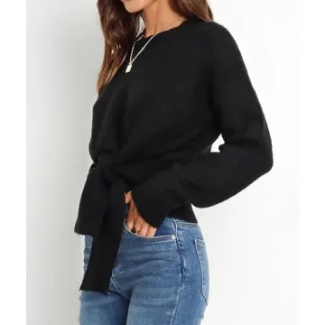 Okiwam Women's Trendy Crop Sweater for Fall 2025