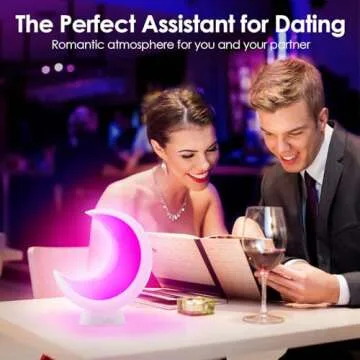 ECOLOR Smart Touch Bedside Table Lamp, RGB APP Control Small Moon Lamp with 20+ Scene Mode, Music Mode & Sleep Mode, 6 Way Dimmable Multi-Color & Warm White LED Moon Light for Bedrooms Living Room ﻿