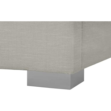 Elegant Mid-Century Modern King Bed with Chrome Legs