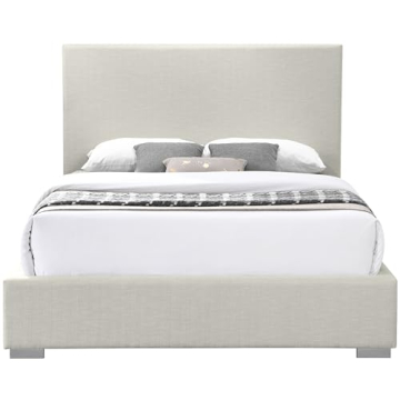 Elegant Mid-Century Modern King Bed with Chrome Legs