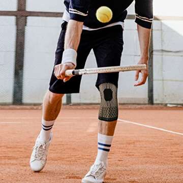 JIUFENTIAN Copper Knee Brace for Women and Men-Copper Knee Compression Sleeve Copper Knee Sleeves for Knee Pain, Arthritis, Sports and Recovery Support